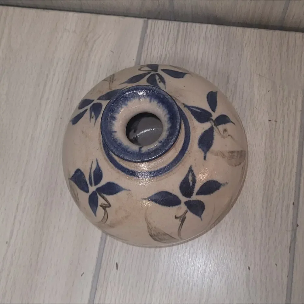 Vintage Handmade Floral Art Pottery Stoneware Flower Vase Heritage Boho